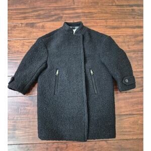 Burberry black wool coat kid girls size 6.